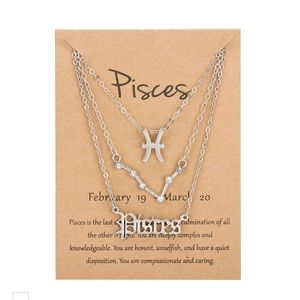3 pcs Pisces Zodiac Minimalist layered necklace